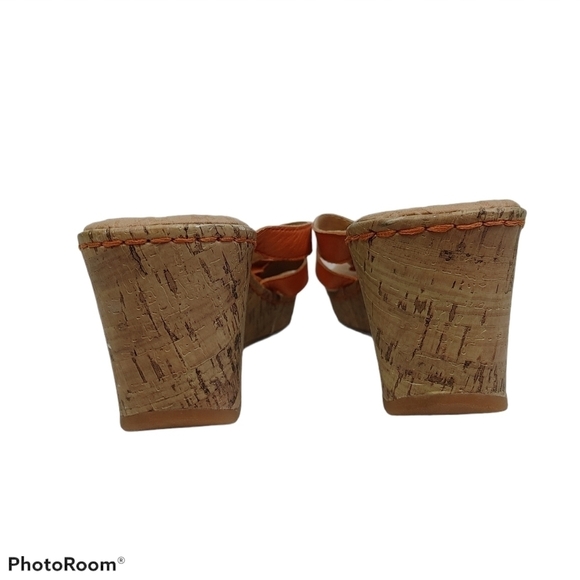 B.Ø.C. Børn Size 10 Orange Floral Wedge Sandals - Picture 6 of 6